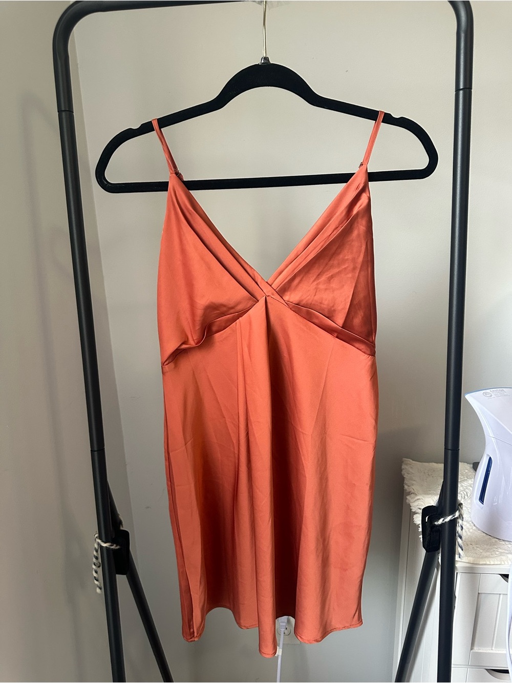 Forever 21 Rust Orange Slip Dress with V-Neck